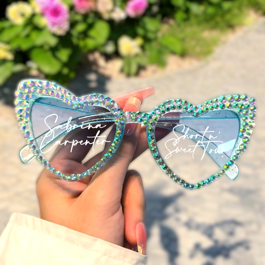 Personalised Wedding Heart Shaped Sunglasses Personalised Sunglasses Sticker Viral TikTok Sunglasses Hen Party White Sunglasses