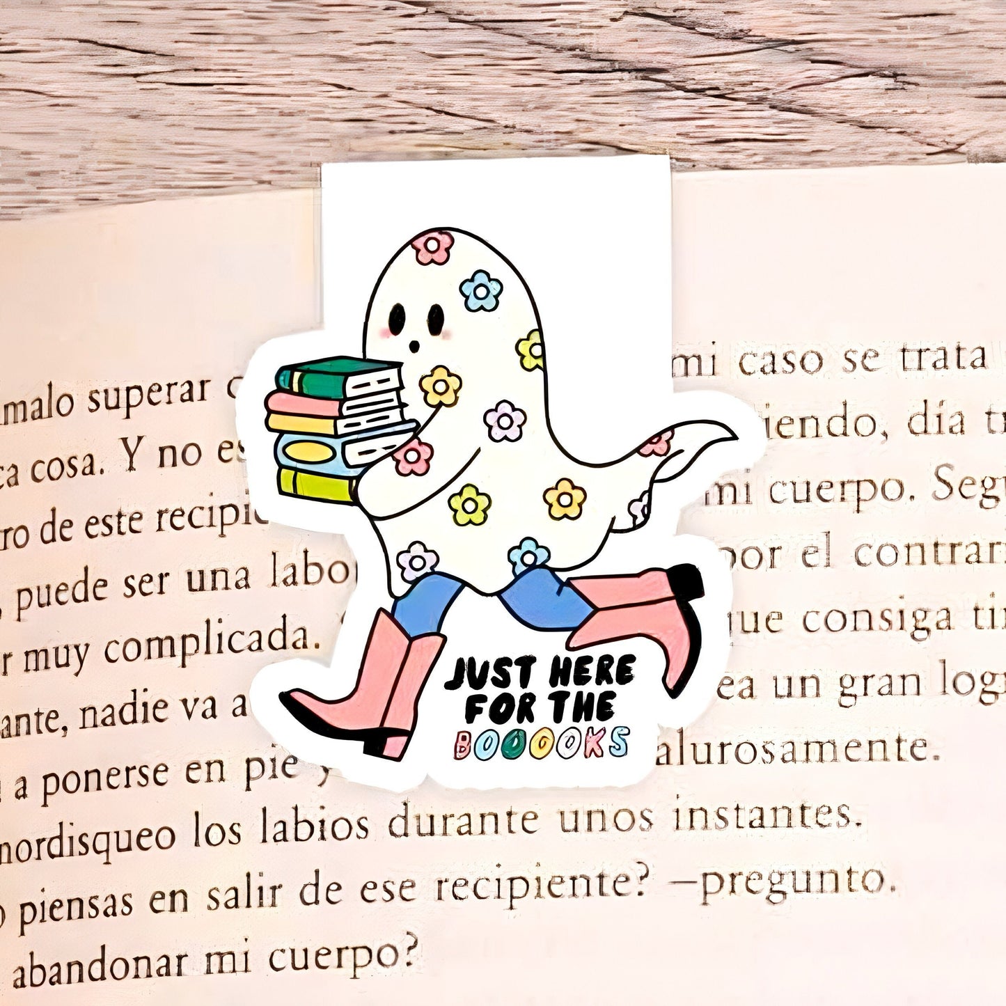 Boho Ghost Magnetic Bookmark | Page Saver | Cute Design Book | Spooky Bookmark | Book Lover Gift | Personalised Bookmark | Cute Bookmark