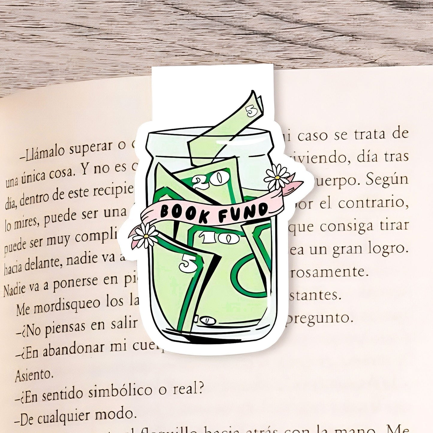 Book Fund Magnetic Bookmark | Page Saver | Cute Design Book | Flower Bookmarks | Book Lovers Gift | Personalised Bookmark | Cute Bookmark