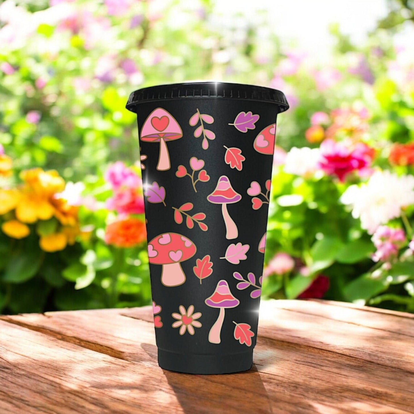 Mushroom 24oz Cold Cup | Cute Summer Cup | Toadstool Starbucks | Flower Mug | Gifts for Best Friend | Groovy Tumbler