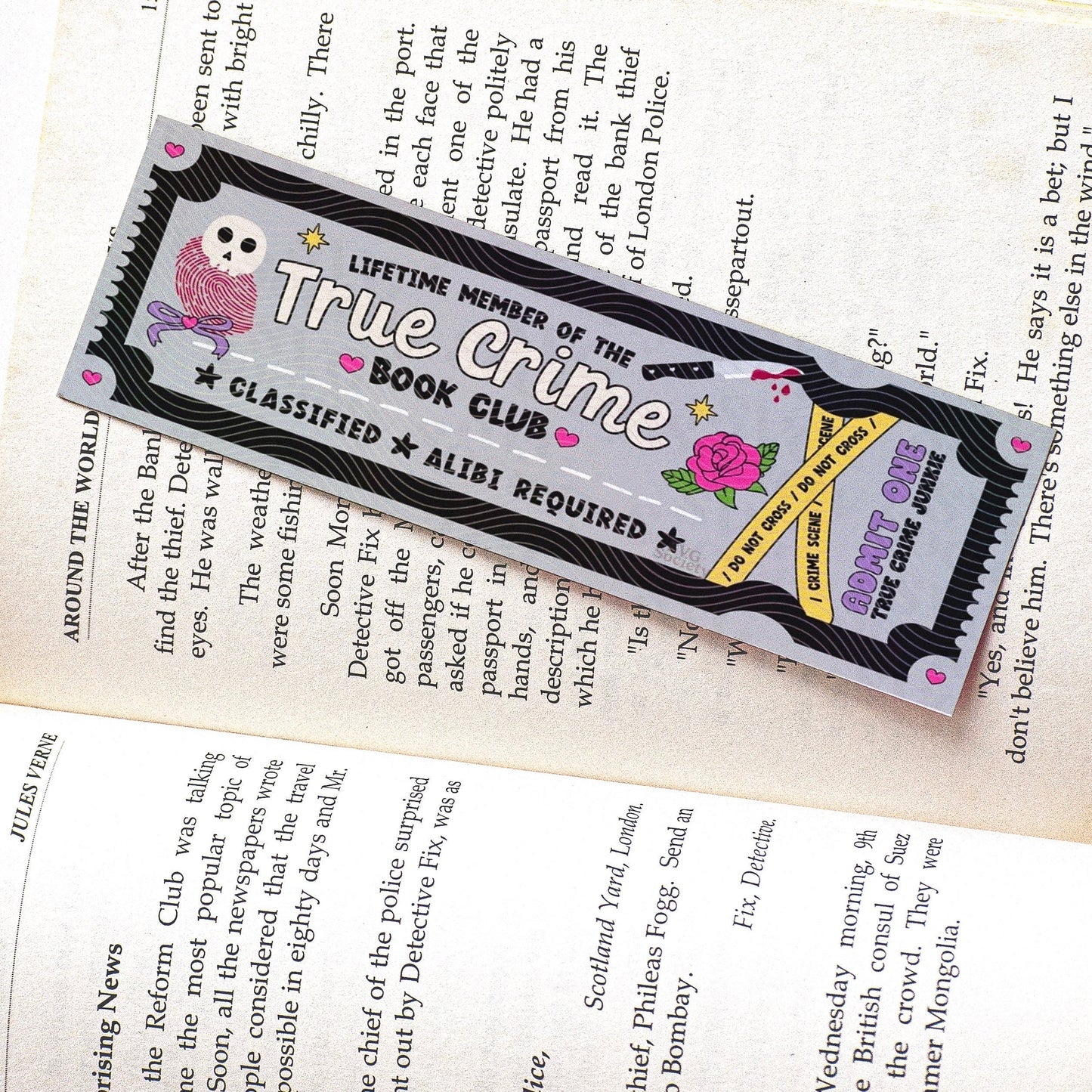 True Crime | Crime Scene Bookmark | Reader Gift | Bookish Gift | Reading Gift | Bookworm Gift | Metal Bookmark With Tassel | Book Gifts