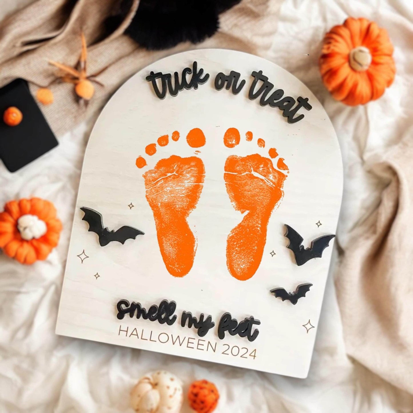 Our Little Boo Halloween Plaque | My First Halloween Gift | Halloween Boo Basket | Halloween Gift For Children | 1st Decoration Present