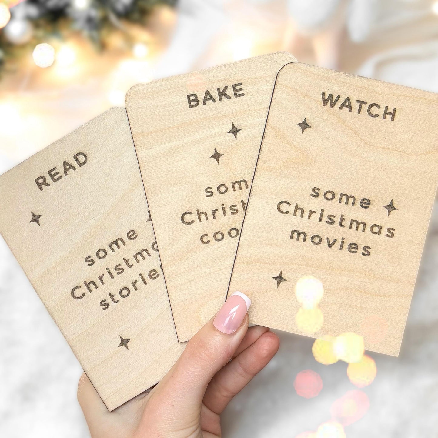 Christmas Advent Activity Cards | Christmas Calendar Activity Cards | Wooden Advent Calendar Activity Cards