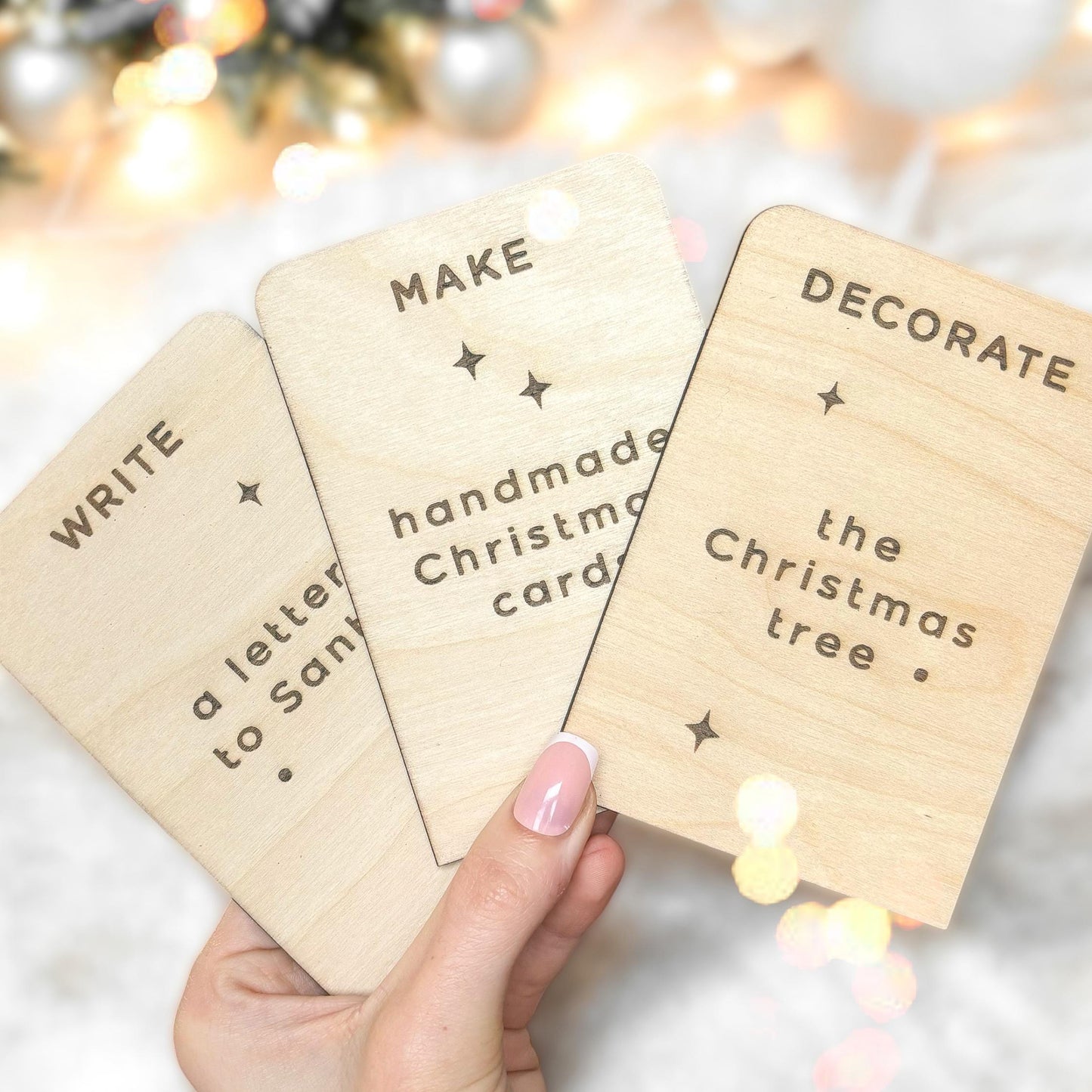 Christmas Advent Activity Cards | Christmas Calendar Activity Cards | Wooden Advent Calendar Activity Cards