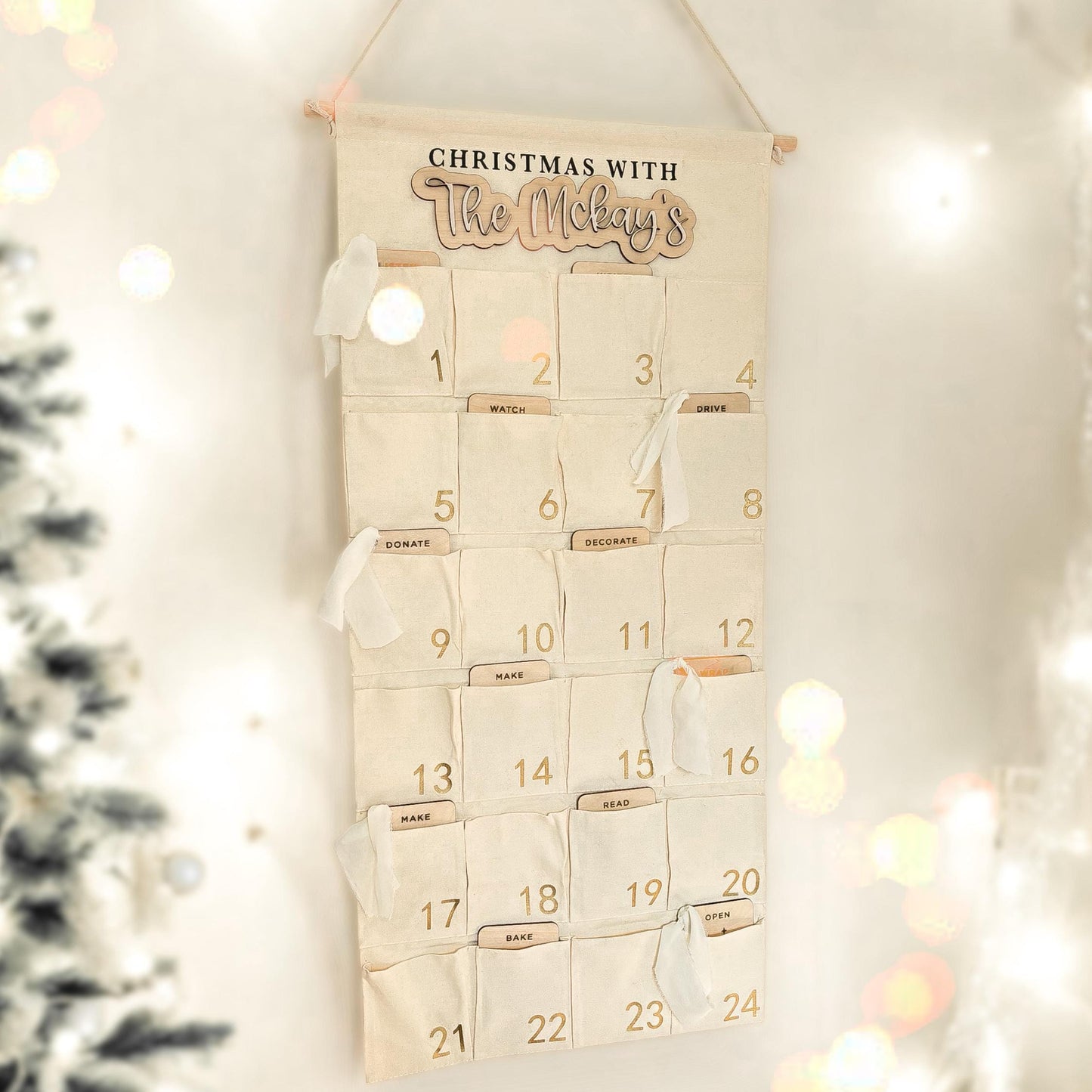 Christmas Advent Activity Cards | Christmas Calendar Activity Cards | Wooden Advent Calendar Activity Cards
