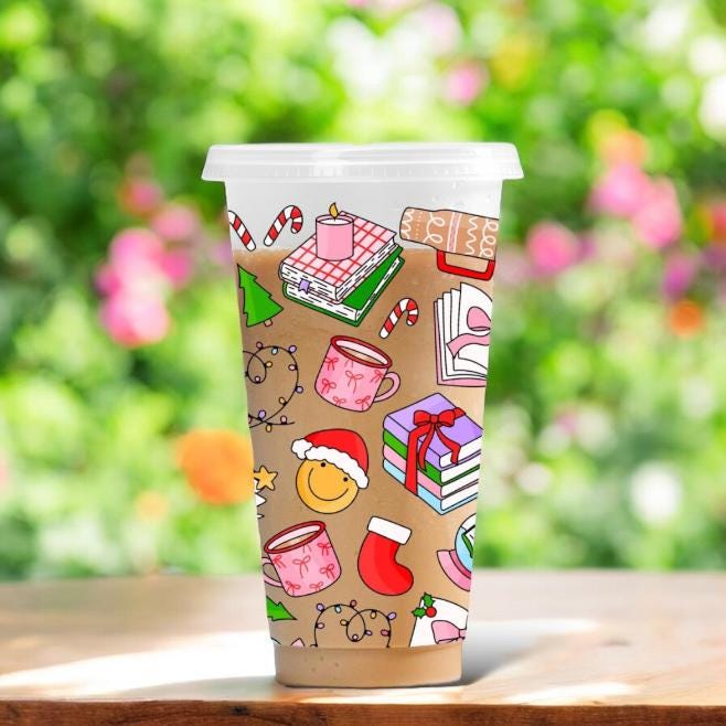 Personalised Christmas Books 24oz Cold Cup | Christmas Eve Box | Kids Christmas Cold Cup | Any Name | Tumbler | Customised