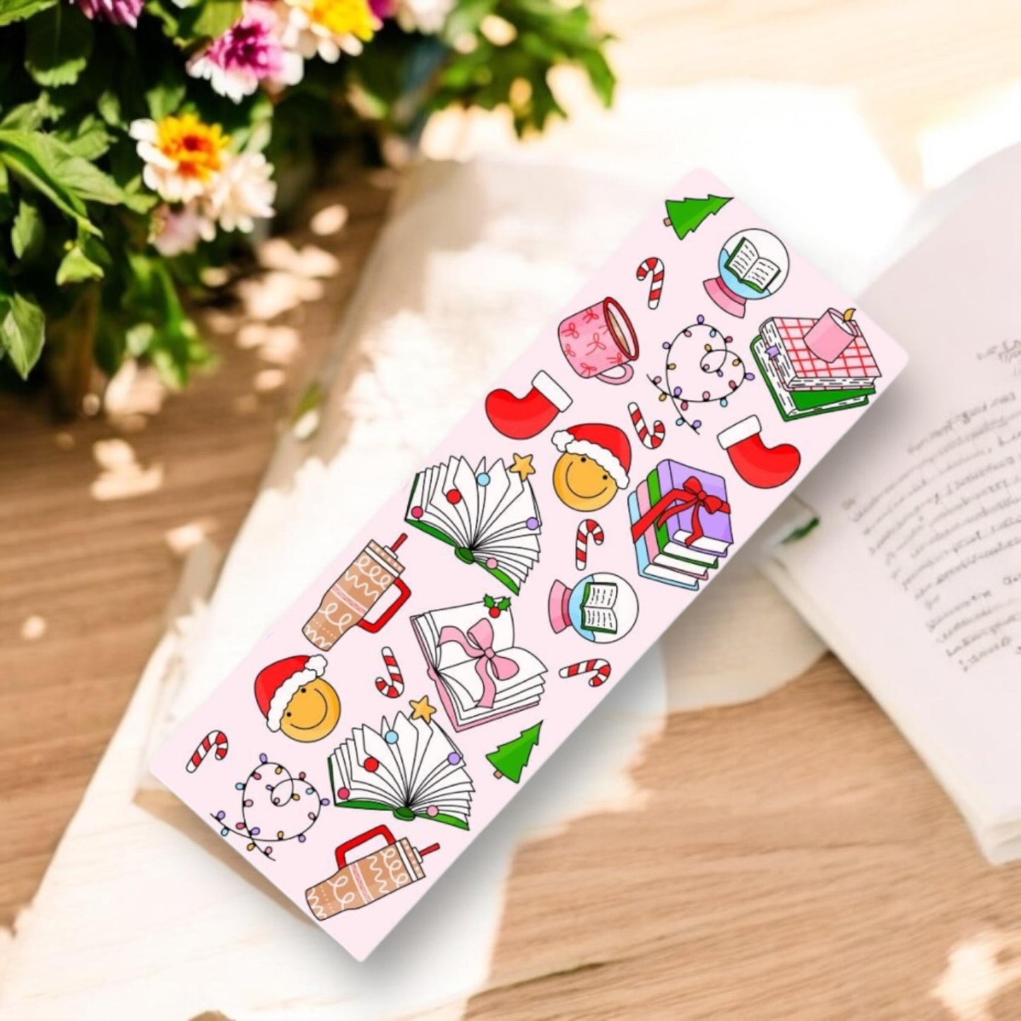 Bookish Christmas Bookmark | Book Lover Gift | Gifts For Readers | Secret Santa | Groovy Santa | Christmas Bookmark | Holiday Bookmark