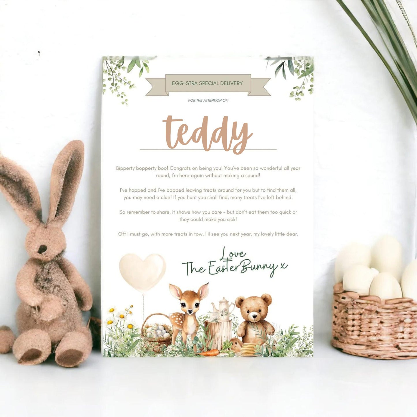 Personalised Letter From Easter Bunny | Pink or Blue Easter Bunny | Easter Egg Activity | Official from The Desk of the Easter Bunny