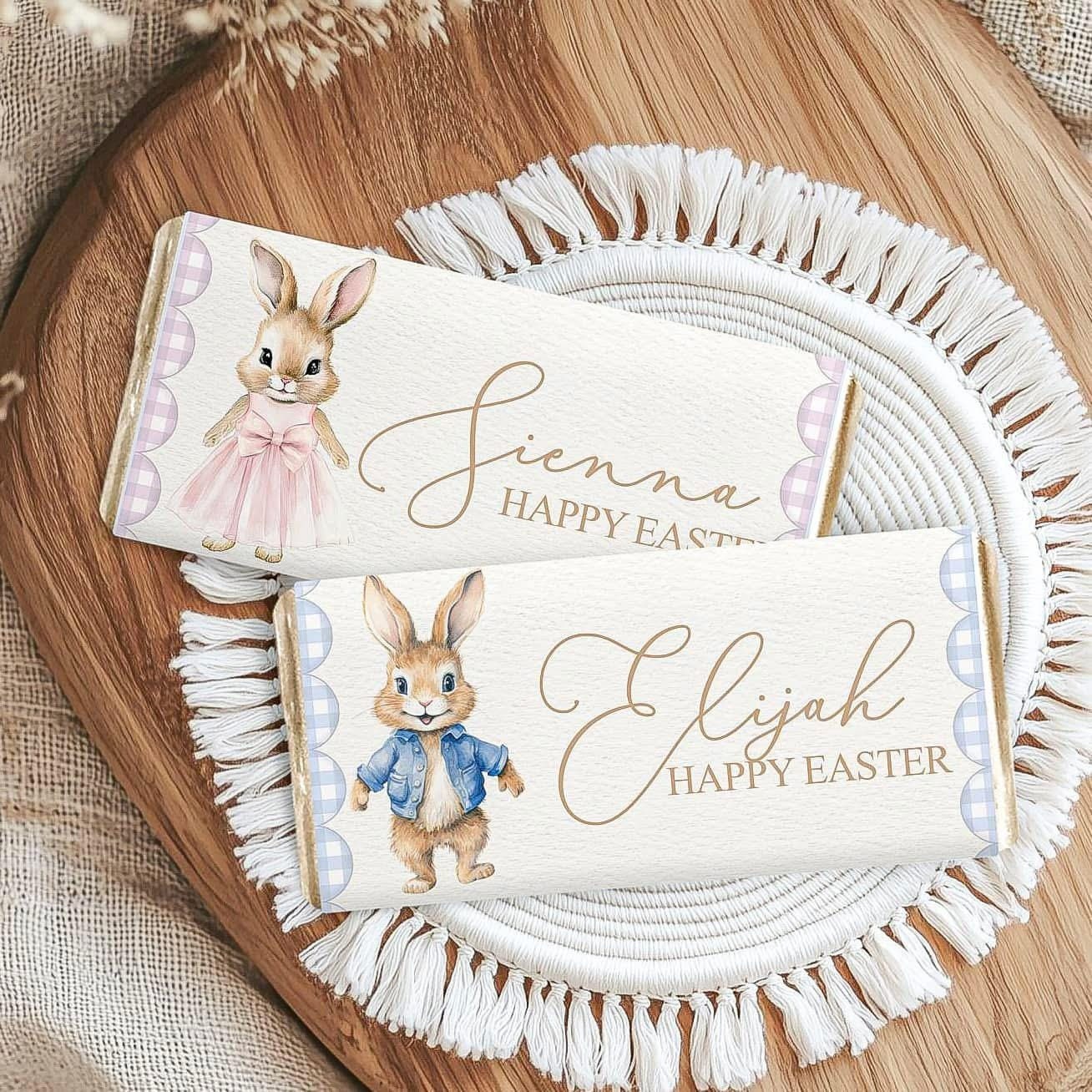 Personalised Easter Bunny Chocolate Bar Wrapper | Easter Egg Hunt | Easter Basket | School Gifts | Easter Party | Chocolate Wrapper