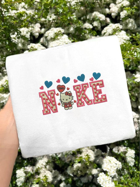 CARTOON CAT VALENTINES SWEATSHIRT/HOODIE