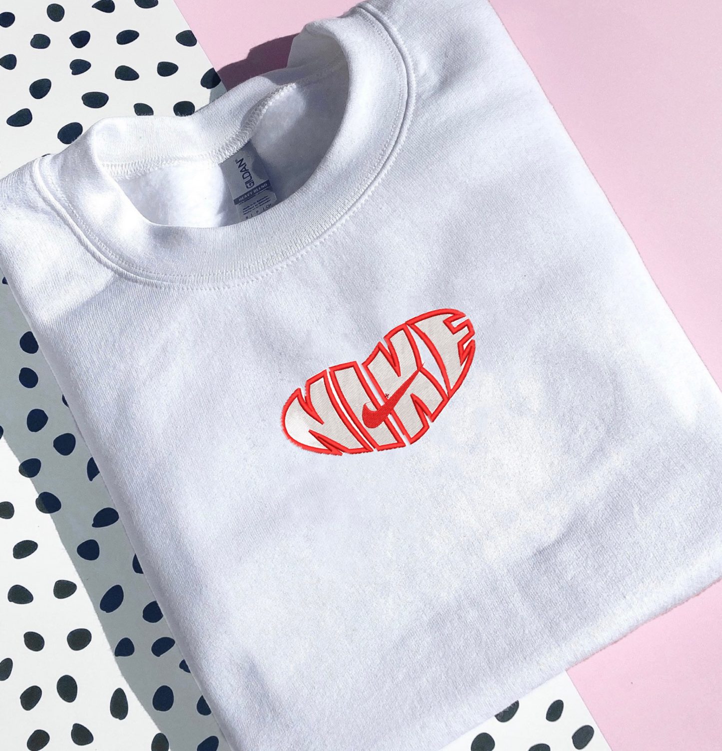LOVE HEART EMBROIDERED CREWNECK/HOODIE
