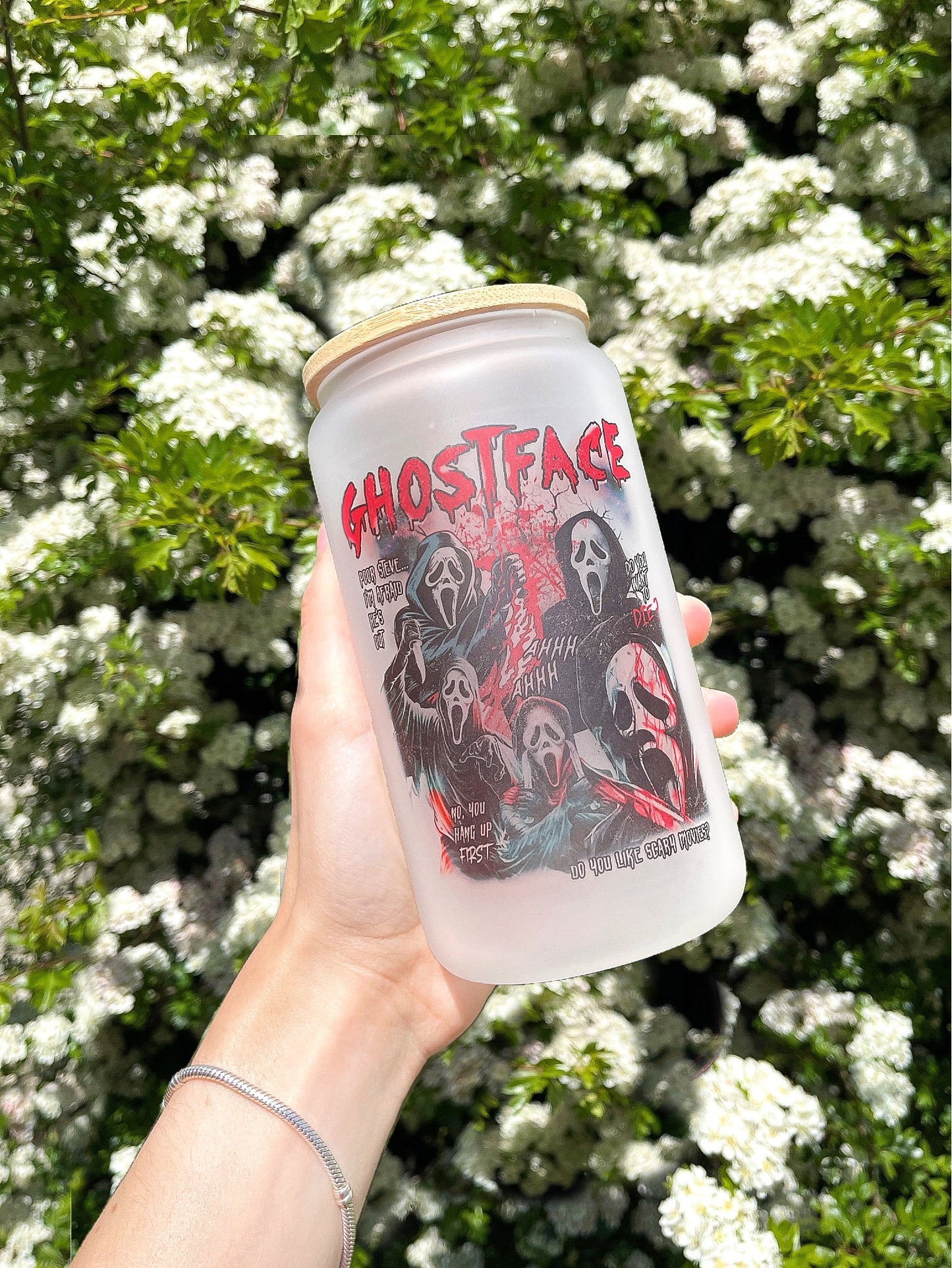SCREAM GHOSTFACE 16OZ FROSTED GLASS CAN