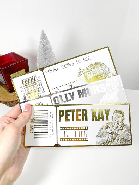 Personalised Foiled Concert Ticket | Custom Event Ticket | Fake Concert Ticket | Gift Voucher | Certificate