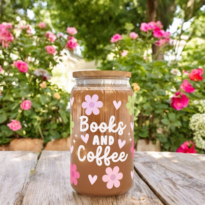 Bookish 16Oz Cup | Reader Gift | Book Lover Gift Idea | Cosy Book | Girly Reader | Coffee Cup | Cute Gift | Book Lover Iced Coffee Can Glass