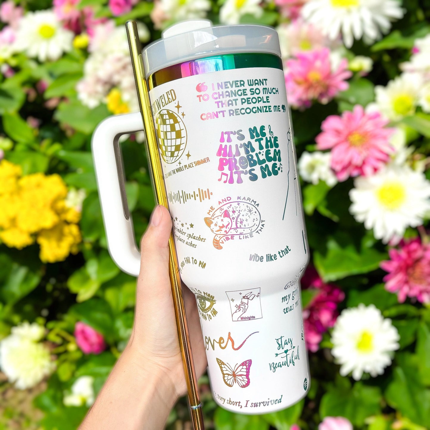 Engraved Era 40oz Tumbler | Singer Cup | Reusable 24oz Travel Tumbler | Starbucks Inspired | Gifts for Swif-tie Fan | Cute Drinkware