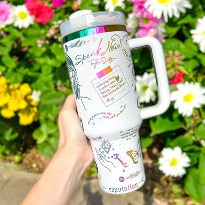 Engraved Era 40oz Tumbler | Singer Cup | Reusable 24oz Travel Tumbler | Starbucks Inspired | Gifts for Swif-tie Fan | Cute Drinkware