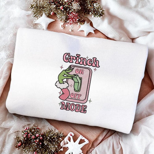 Christmas Mode Embroidered Jumper | Embroidered Christmas Hoodie | Christmas Jumper | Stocking Filler | Festive Sweatshirt