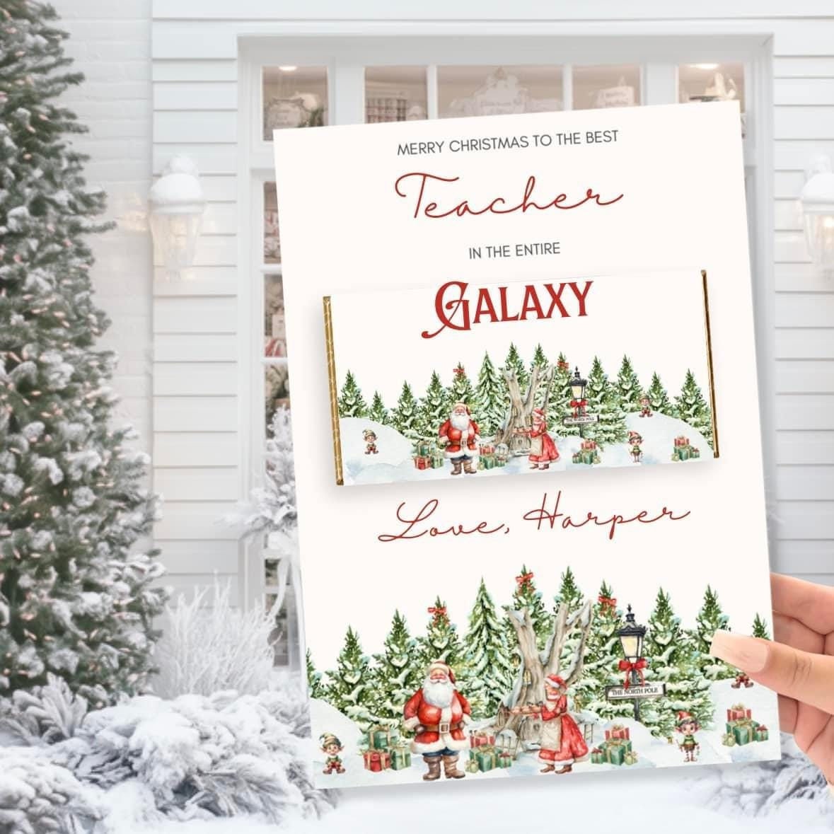Personalised Christmas Galaxy Board | Christmas Chocolate Treat Board | Christmas Eve Box Filler | Secret Santa Chocolate Gift