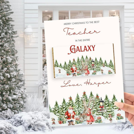 Personalised Christmas Galaxy Board | Christmas Chocolate Treat Board | Christmas Eve Box Filler | Secret Santa Chocolate Gift