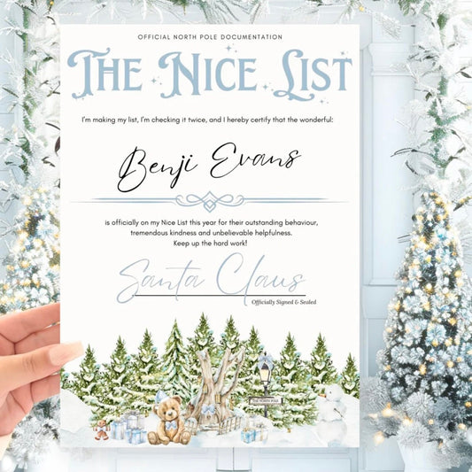 Personalised Nice List From Santa | Tradition Gift From Father Christmas | Christmas Eve Gift | Nice List Medal | Personalised Santa Letter