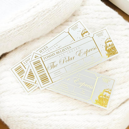 Personalised Foiled Polar Express Ticket | Custom Christmas Ticket | Fake Train Ticket | Gift Voucher | Certificate