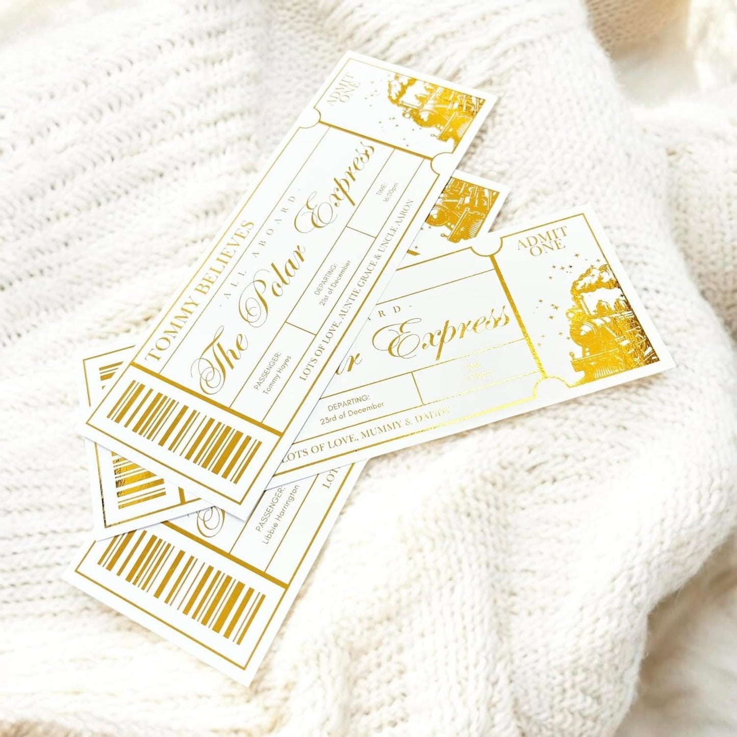 Personalised Foiled Polar Express Ticket | Custom Christmas Ticket | Fake Train Ticket | Gift Voucher | Certificate