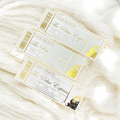 Personalised Foiled Polar Express Ticket | Custom Christmas Ticket | Fake Train Ticket | Gift Voucher | Certificate
