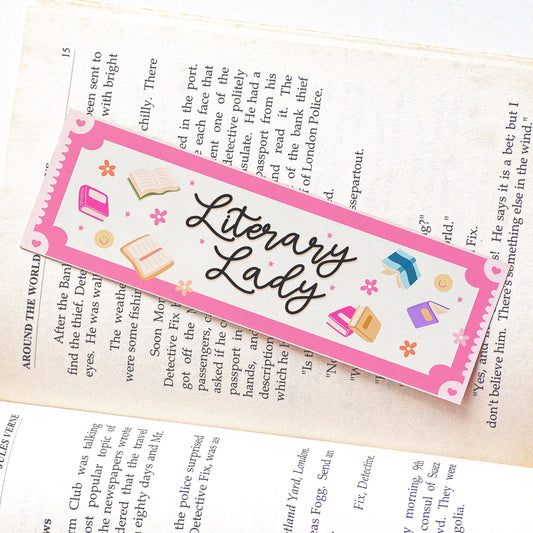 Literary Lady Bookmark | Book Ticket Bookmark | Bookish Gift | Book Club Ticket | Romance Reader | Romantasy Book Lovers | Book Lover Gift