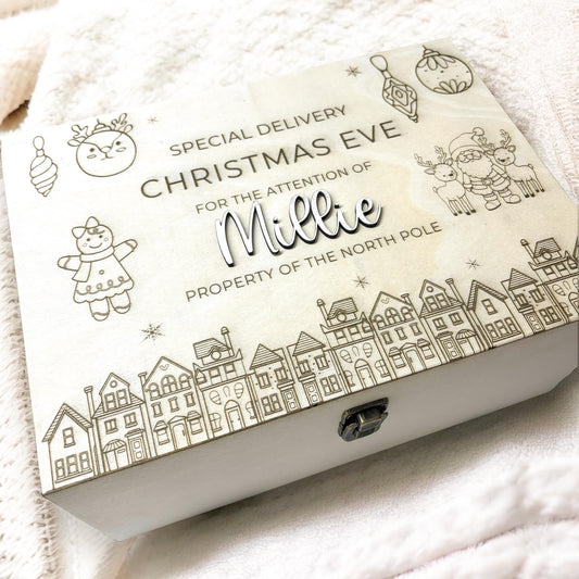 Personalised Wooden Christmas Eve Box | Night Before Christmas | Personalised Christmas Eve Crate | Customised Order | Laser Engraved