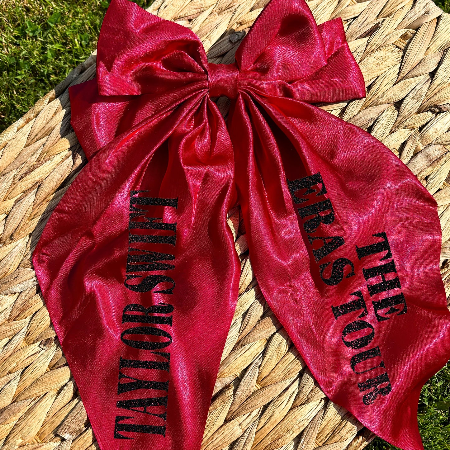 Personalised Concert Hair Bow | Large Hair Bow | Swift-ie Gift| Eras Gift | Short N Sweet Tour | Concert Accessories | Event Hair Bow