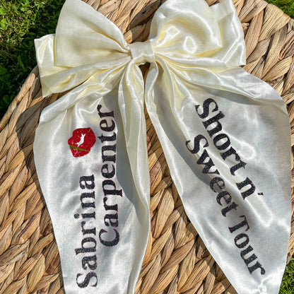 Personalised Concert Hair Bow | Large Hair Bow | Swift-ie Gift| Eras Gift | Short N Sweet Tour | Concert Accessories | Event Hair Bow