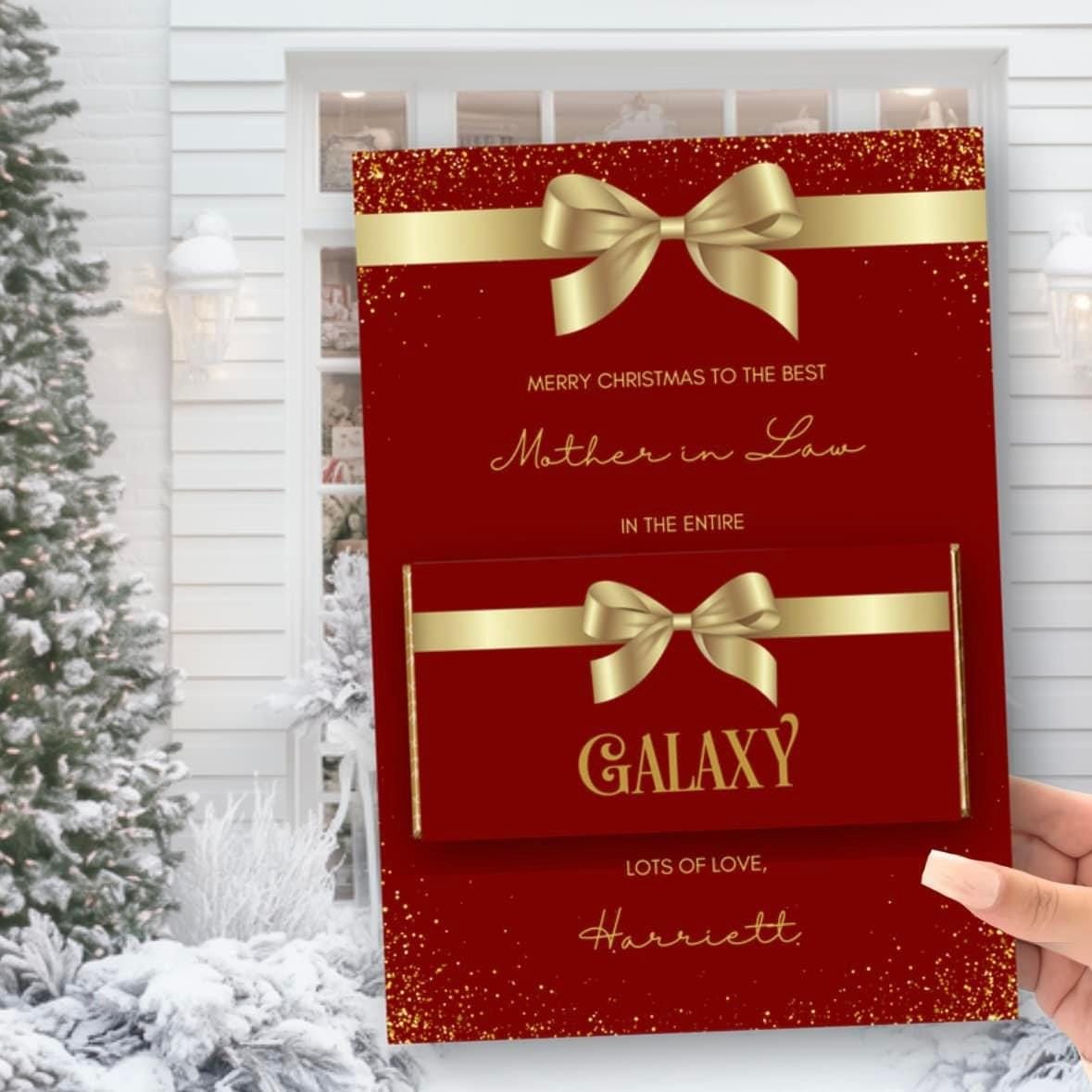 Personalised Christmas Galaxy Board | Christmas Chocolate Treat Board | Christmas Eve Box Filler | Secret Santa Chocolate Gift
