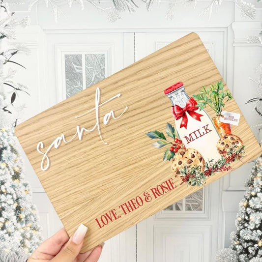 Personalised Christmas Treat Board Santa | Christmas Eve Father Christmas | Santa Treat Plate Christmas | Dear Santa Board