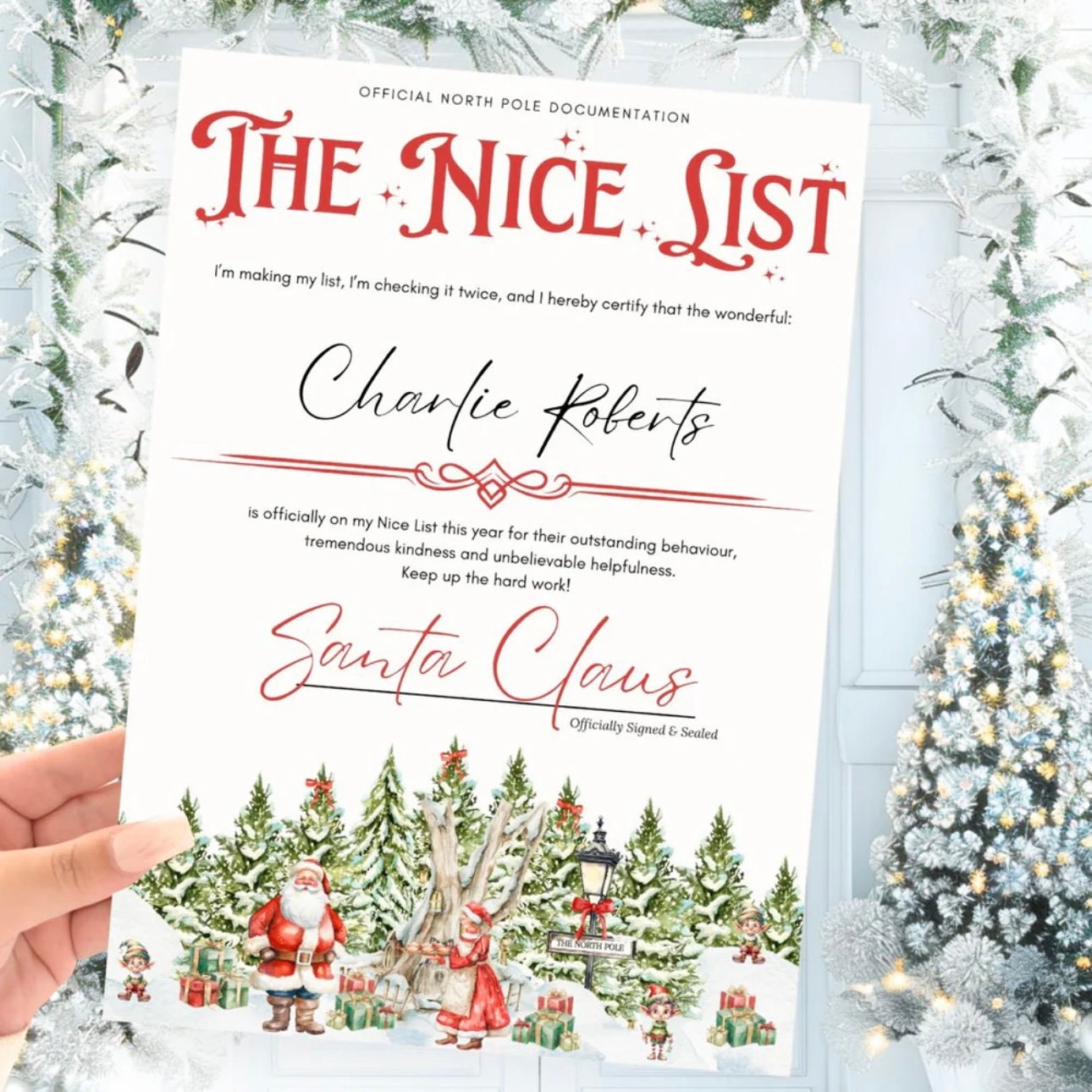 Personalised Nice List From Santa | Tradition Gift From Father Christmas | Christmas Eve Gift | Nice List Medal | Personalised Santa Letter