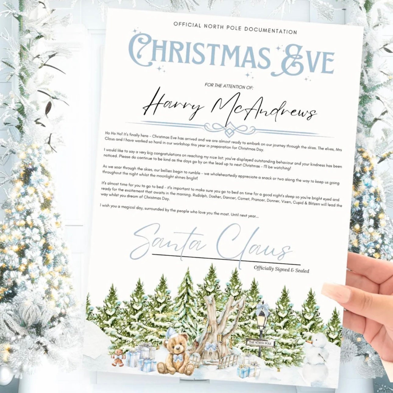 Personalised Letter From Santa | Tradition Gift From Father Christmas | Christmas Eve Gift | Nice List Medal | Personalised Santa Letter