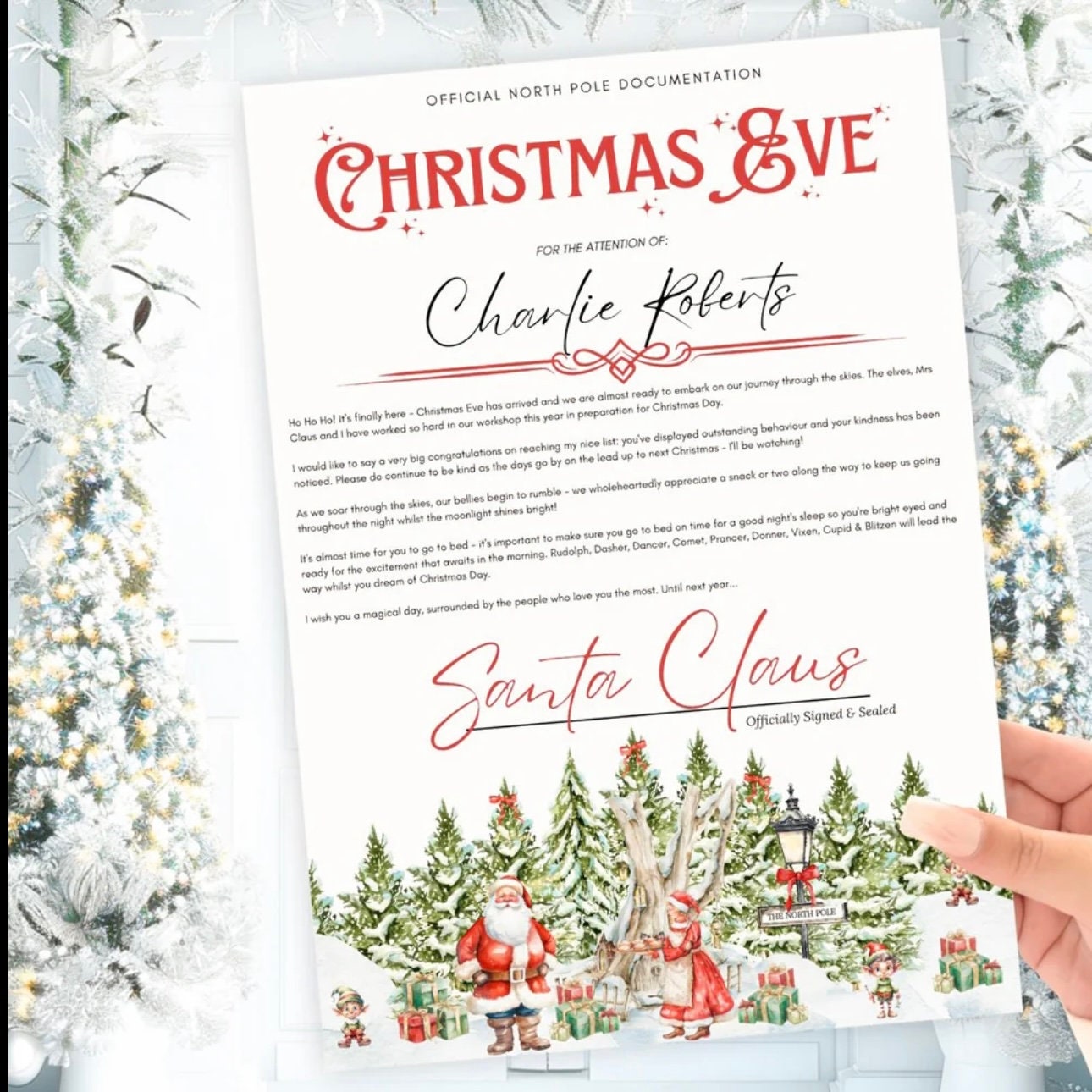 Personalised Christmas Eve Letter From Santa | Christmas Eve Box Filler | Christmas Eve Gift | Nice List Medal | Personalised Santa Letter