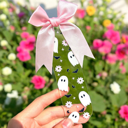 Personalised Glitter Halloween Ghost Bookmark | Book Lover Gift | Cute Bookmark with Name | Unique Gifts