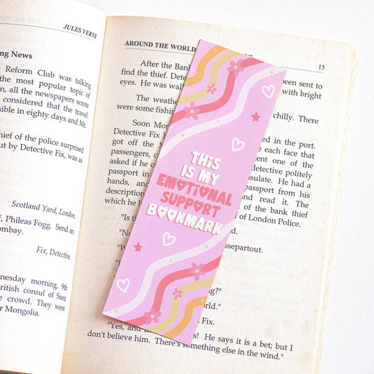 Emotional Support Bookmark | Cute Bookmark | Bookmark Ticket | Strawberry Bookmark | Gift For Book Lover | Feminist Bookmark | Gifts For Her