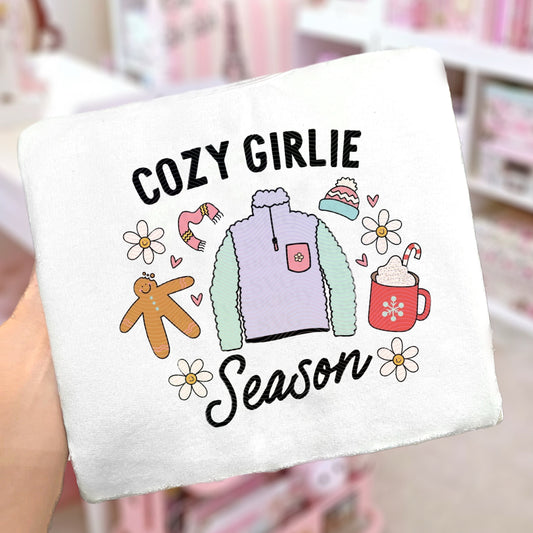 Cozy Girlie Season Printed Sweatshirt | Autumn Jumper | Cute Cozy Jumper | Christmas Jumper | Christmas Gifts For Her | Clothing Gifts