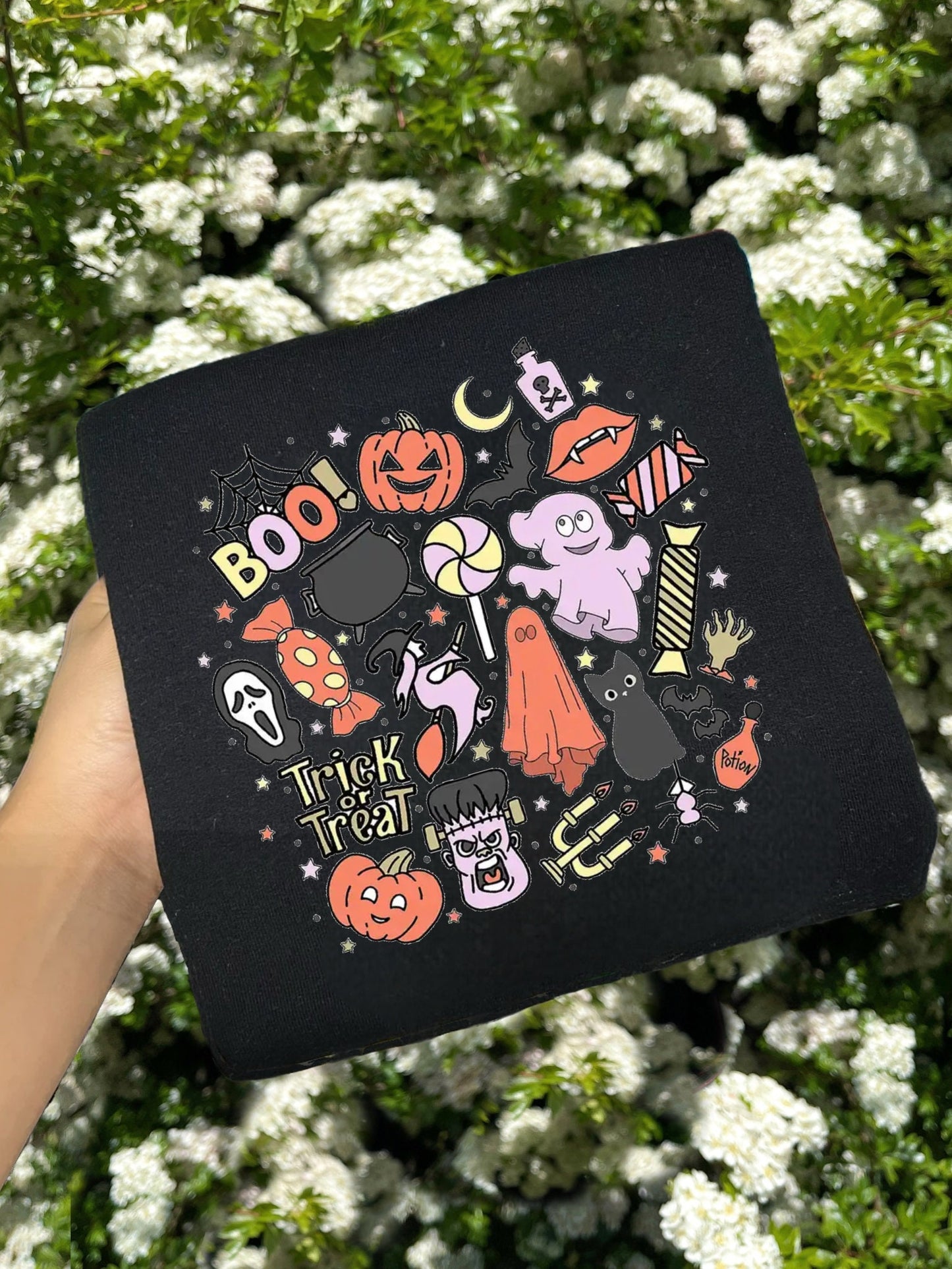 Cute Halloween Pumpkin Sweatshirt | Fall Sweater | Halloween Sweater | Halloween Embroidered Crewneck | Autumn Sweatshirt | Halloween Latte
