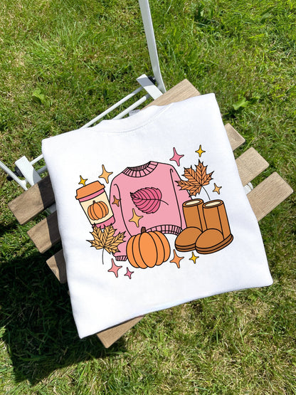 Cute Pink Halloween Sweatshirt | Halloween Shirt | Gift For Her | Halloween Jumper | Autumn Sweatshirt | Spooky Sweatshirt | Autumn Jumper