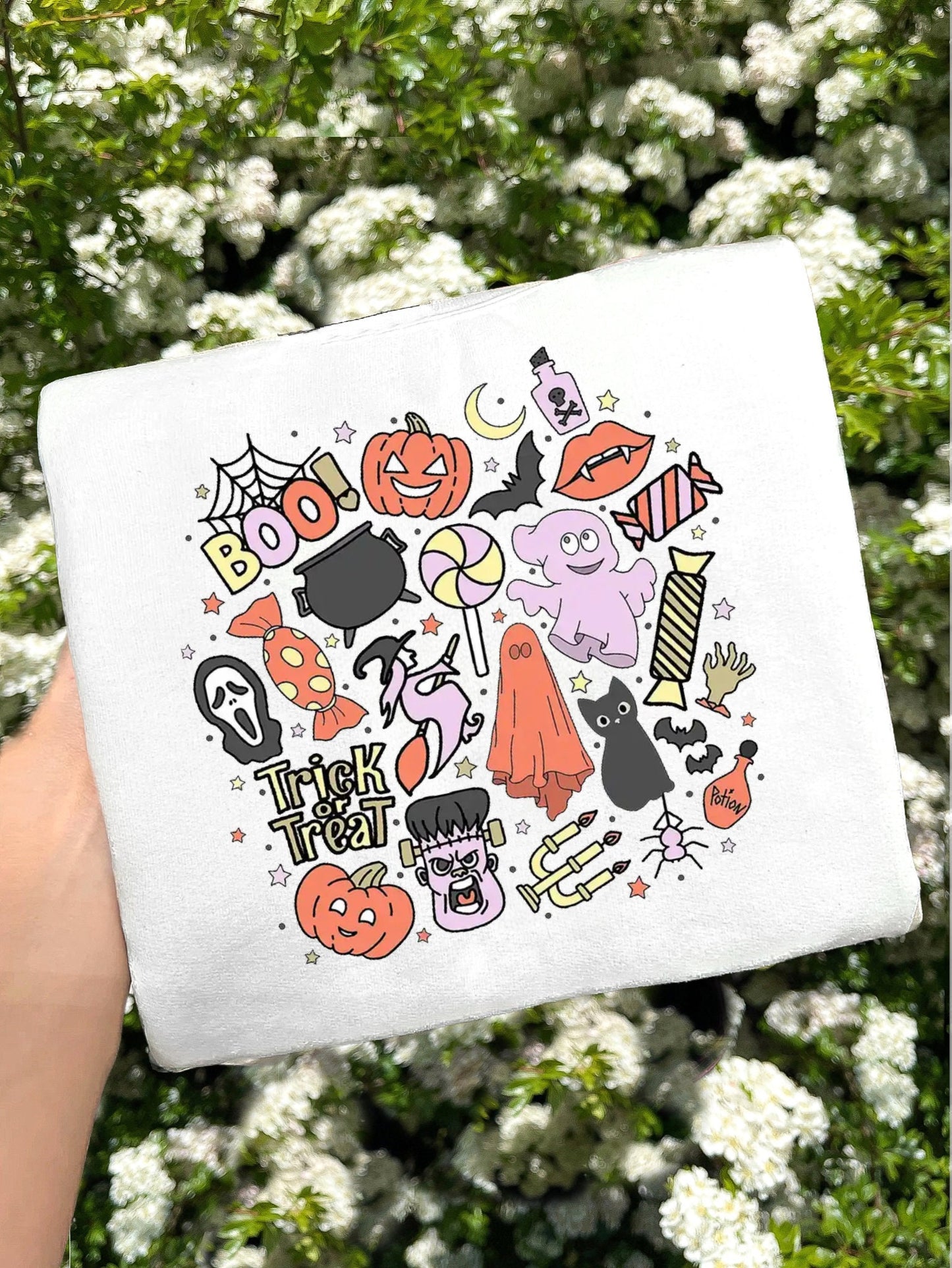 Cute Halloween Pumpkin Sweatshirt | Fall Sweater | Halloween Sweater | Halloween Embroidered Crewneck | Autumn Sweatshirt | Halloween Latte