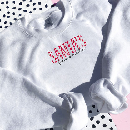 Santa Favourite Embroidered Sweatshirt Hoodie | Holiday Jumper | Cute Christmas Sweatshirt | Santa Christmas Sweatshirt