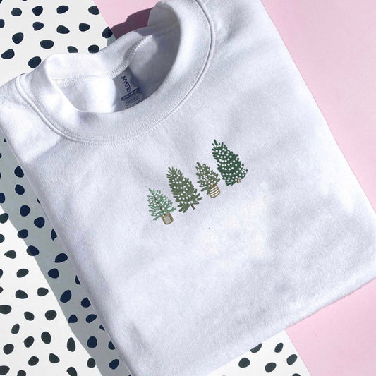 Christmas Tree Sweatshirt Hoodie | Christmas Jumper | Embroidered Crewneck | Cute Christmas Sweatshirt | Gifts for Her |