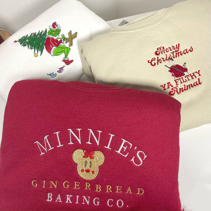 Christmas Sweatshirt Hoodie Minnie | Christmas Jumper | Cute Christmas Sweatshirt | Gifts for Her