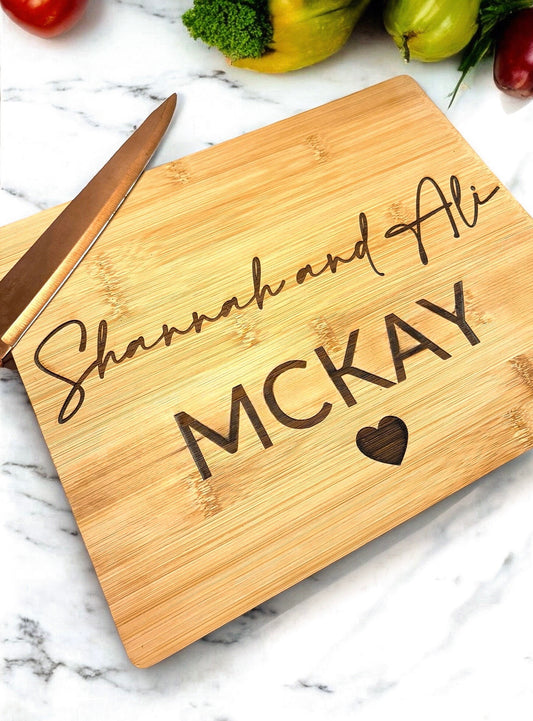 Personalised Engraved Chopping Board | Custom Wood Cutting Board | Engraved Wedding Gift | Engagement Gift For Couple | Housewarming Gift