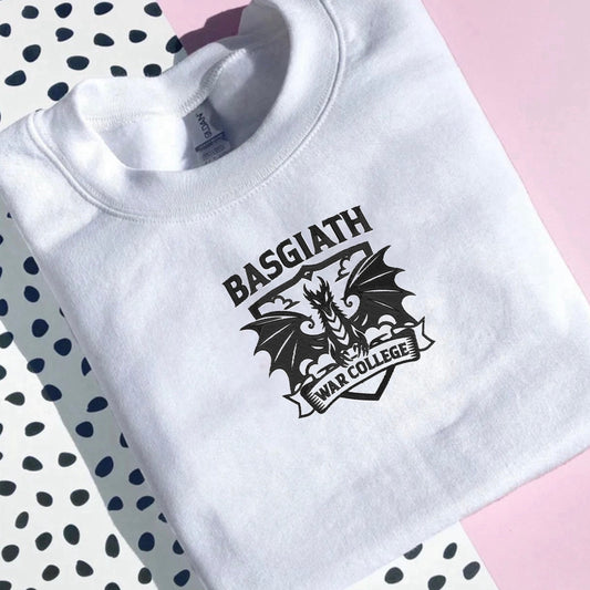 Fourth Wing Basgiath Book Embroidered Sweatshirt | Unisex Sweater | Bookish Gifts | Hockey Romance | Bookish Jumper | Bookish Merch