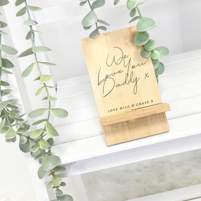 Personalised Wooden Phone Stand | Fathers Day Gift | Gift for Daddy | Phone Docking Station