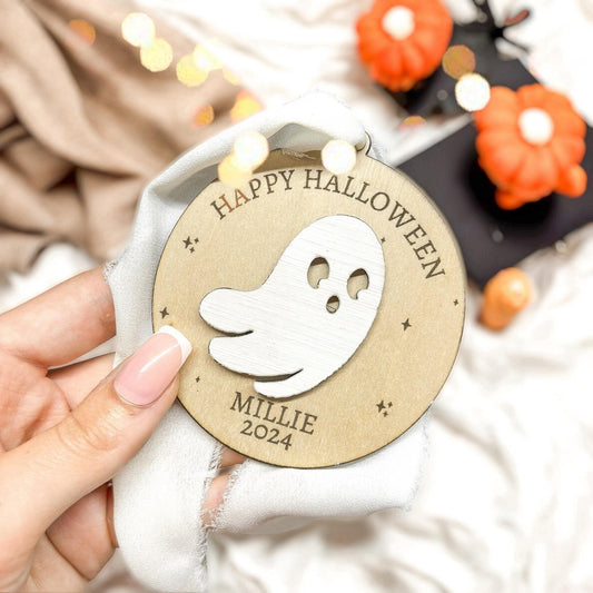 Personalised Halloween Basket Tag | Halloween Decoration | Personalised Ghost Name Tag | Boo Basket | Laser Engraved | Name Place Settings