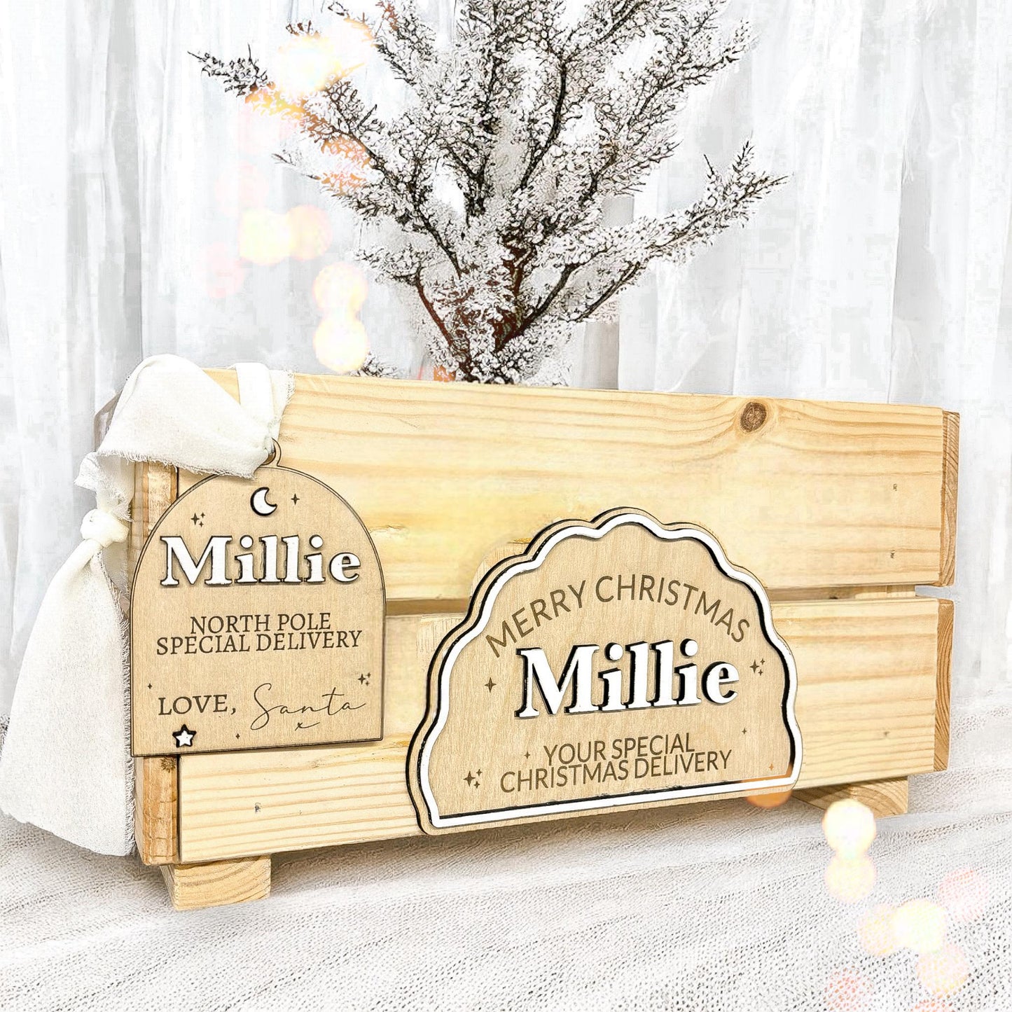 Personalised Wooden Christmas Eve Box | Night Before Christmas | Personalised Christmas Eve Crate | Customised Order | Laser Engraved